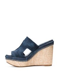 stuart denim wedge ponte weitzman sandal slide